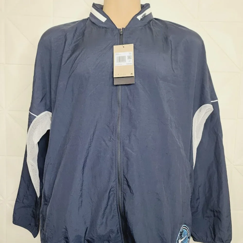 Nike Men's Navy Chaussures Long Sleeve Sports Full Zip Bomber Jacket Size‎ XXL